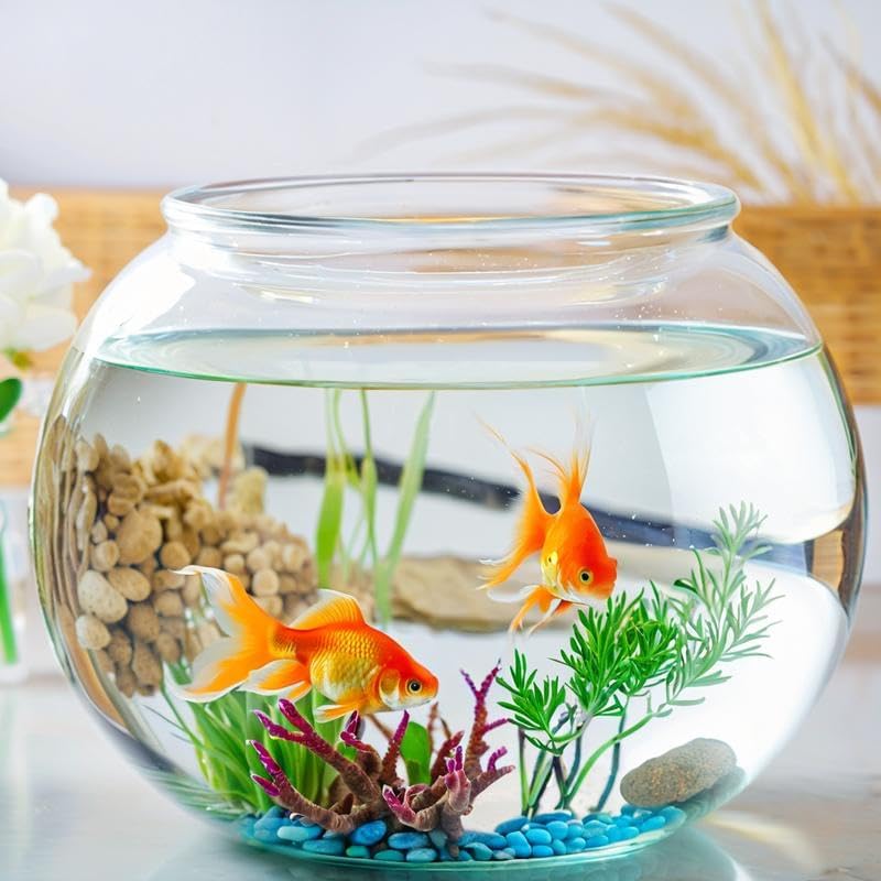 2Pcs Plastic Fish Bowls, 135oz Round Plastic Fish Tank 1 Gallon Aquarium Hydroponic Planter Floral Container for Candy, Carnival Games, Prizes, Party and Table Centerpiece Home Decor