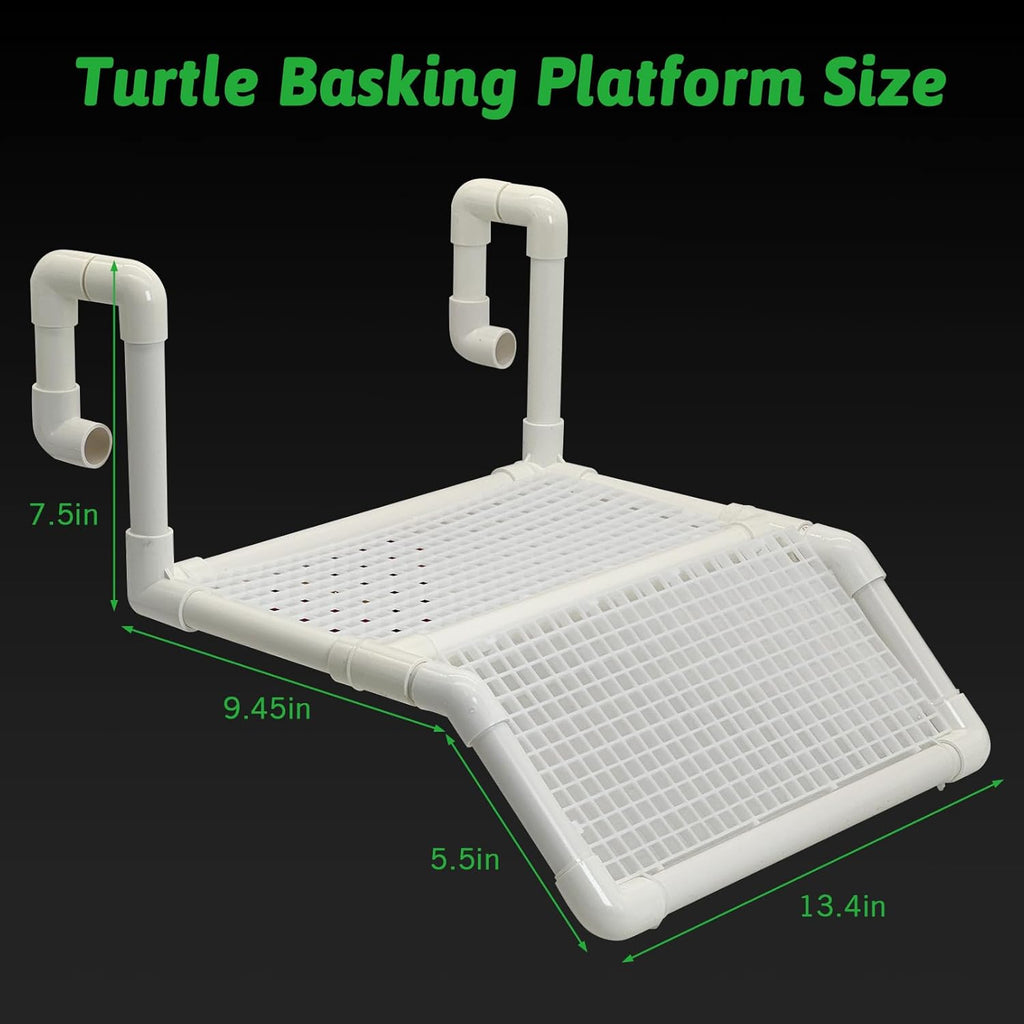 Fhiny Hanging Turtle Basking Platform, Plastic Turtle Floating Dock Basking Area Reptile Climbing Ramp for Aquatic Turtles Tortoise Tank Accessories Decor for Lizard Gecko Hermit Crab