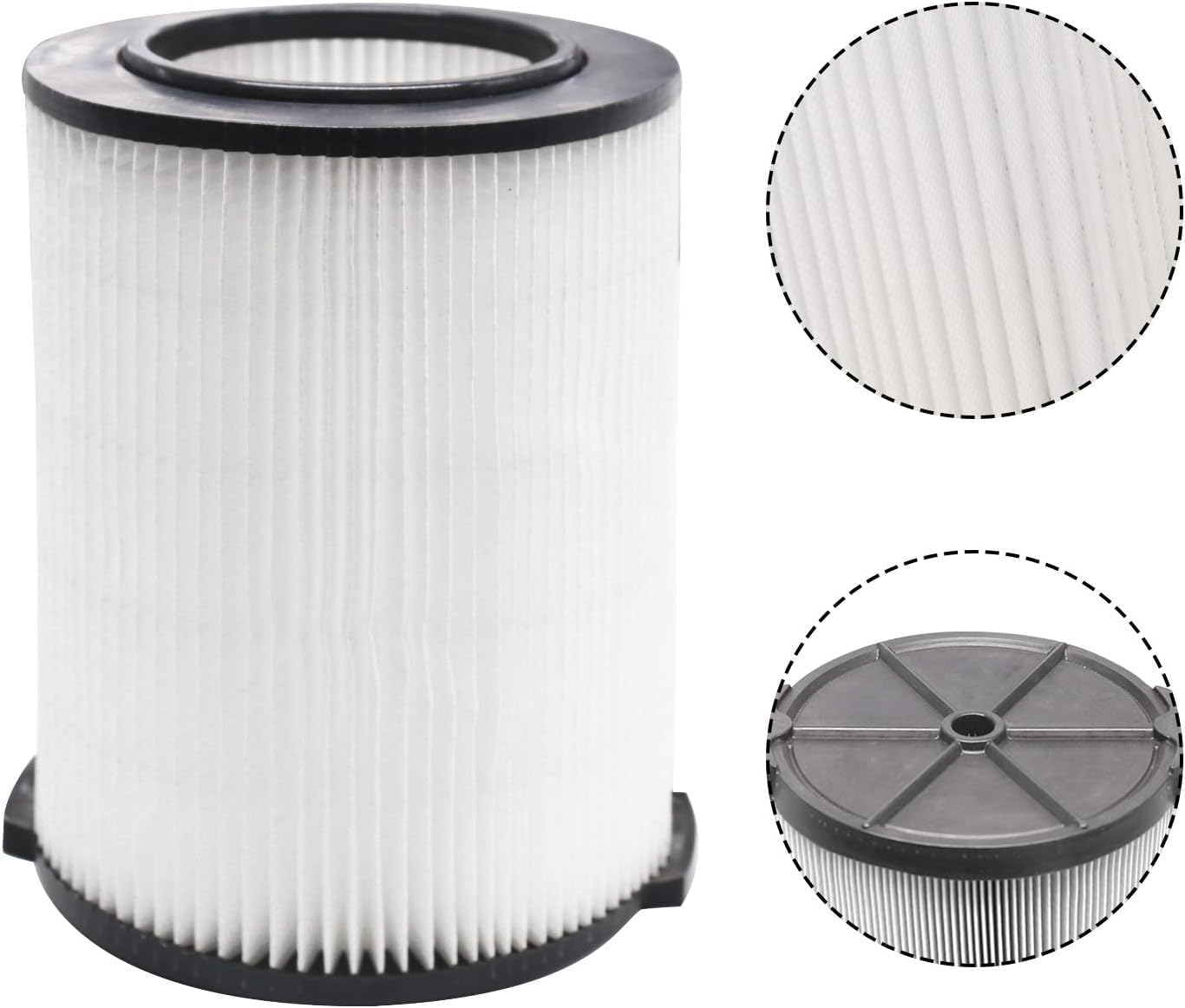 VF4000 Filter Replacement for Ridgid Shop Vac Filters 5-20 Gallon Ridgid Vacuum Filter 6-9 Gallon Husky Vacuum, with 2 Filter 3 Pack VF3502 Bags