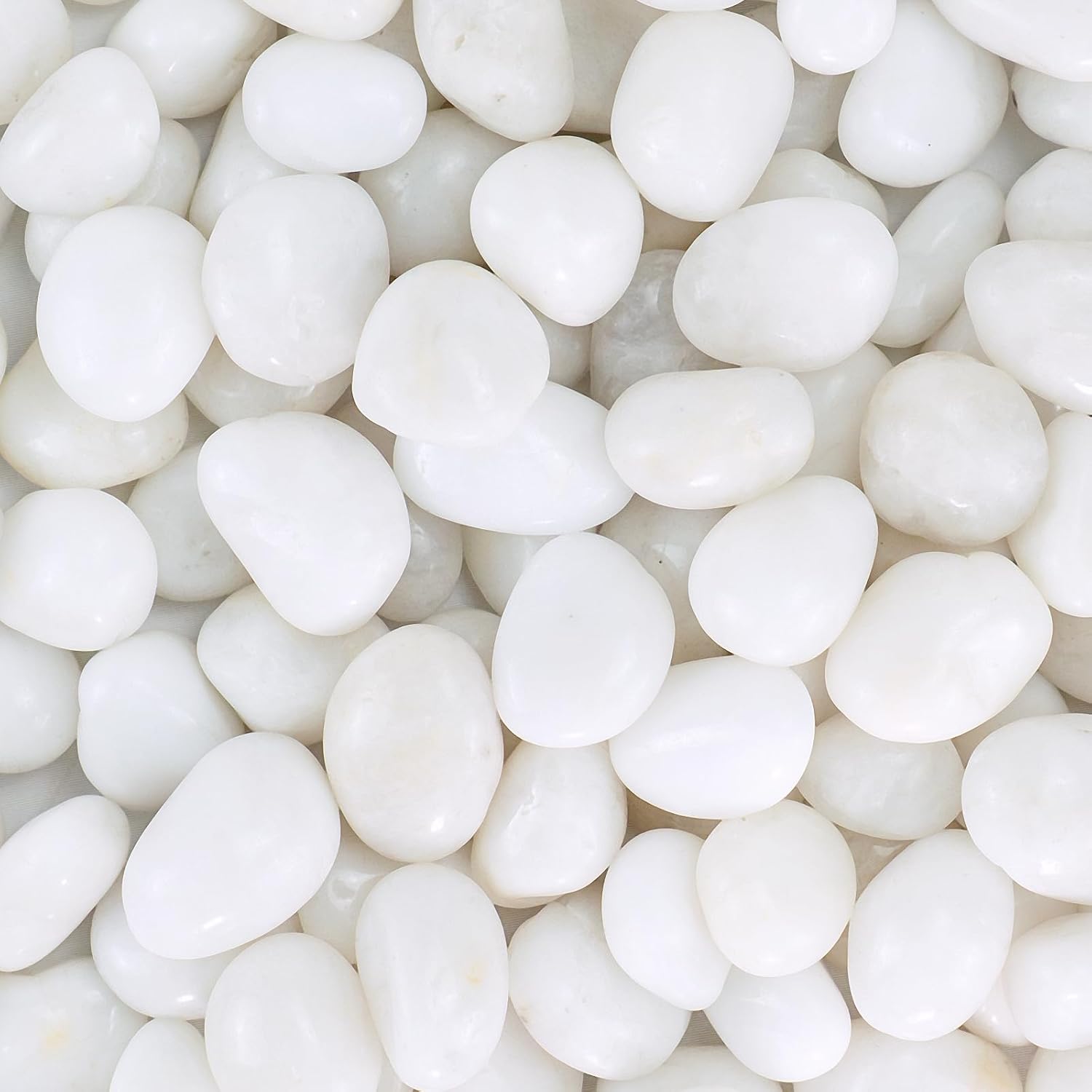 Pebbles for Indoor Plants, 2lbs White Pebbles 0.5-1.2 Inch Decorative River Rocks for Planters, High Polished Stones for Vase Filler Fish Tank Landscaping Garden