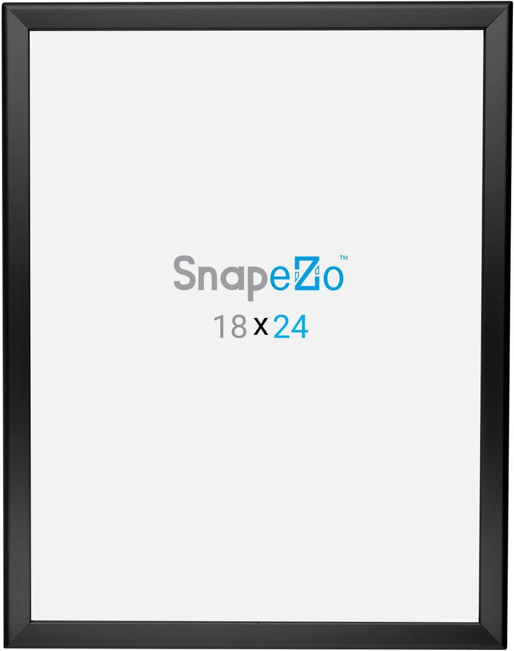 SnapeZo Photo Frame 18x24, Black, 1.25 Inch Aluminum Profile, Front-Loading Snap Frame, Wall Mounting, Professional Series
