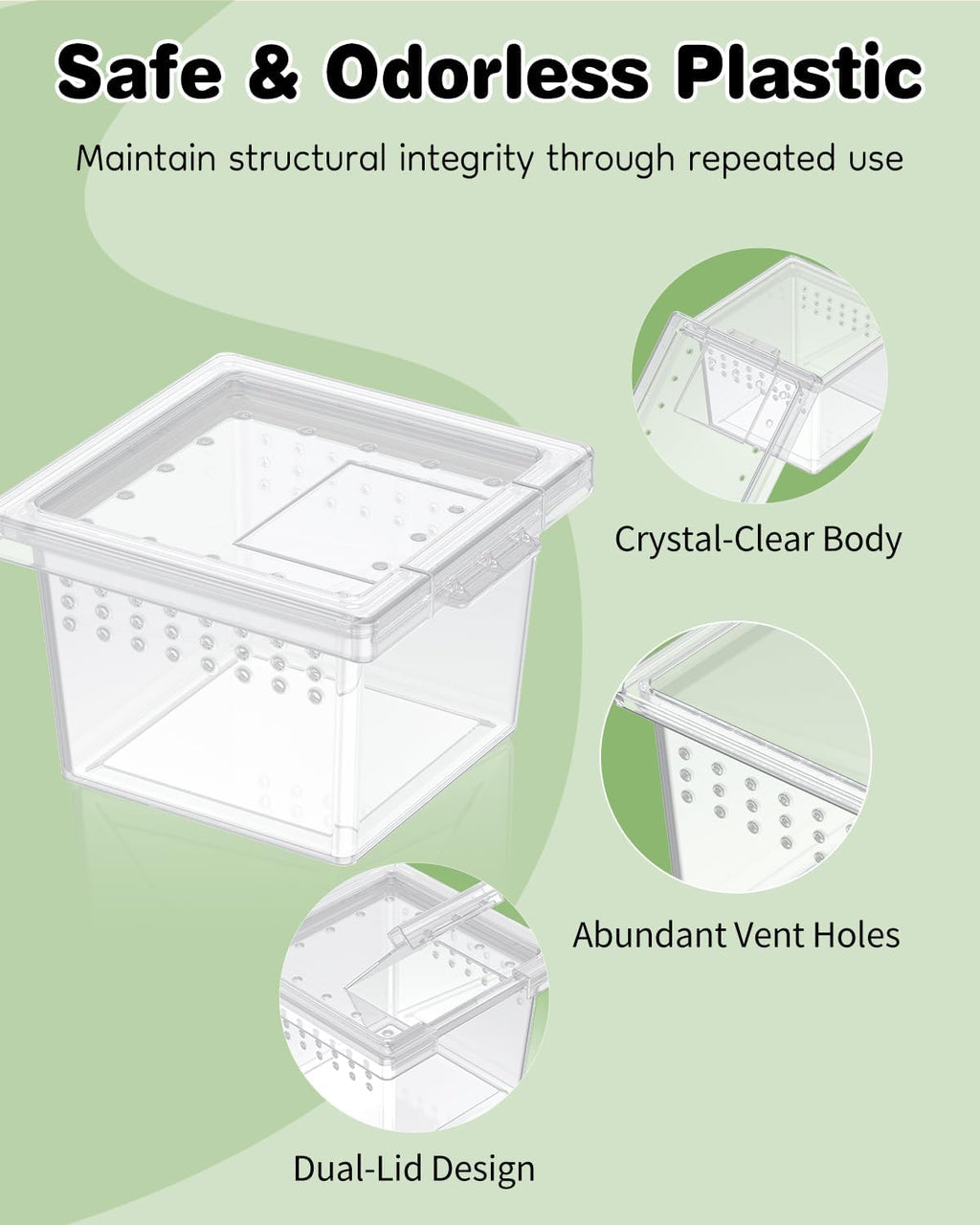 Pawfly 20 Pcs Mini Spider Terrarium Breeding Box, Transparent Plastic Jumping Spider Enclosure Cricket Keeper Tarantula Enclosure, Small Reptile Hatching Container for Scorpion Centipede Gecko Mantis