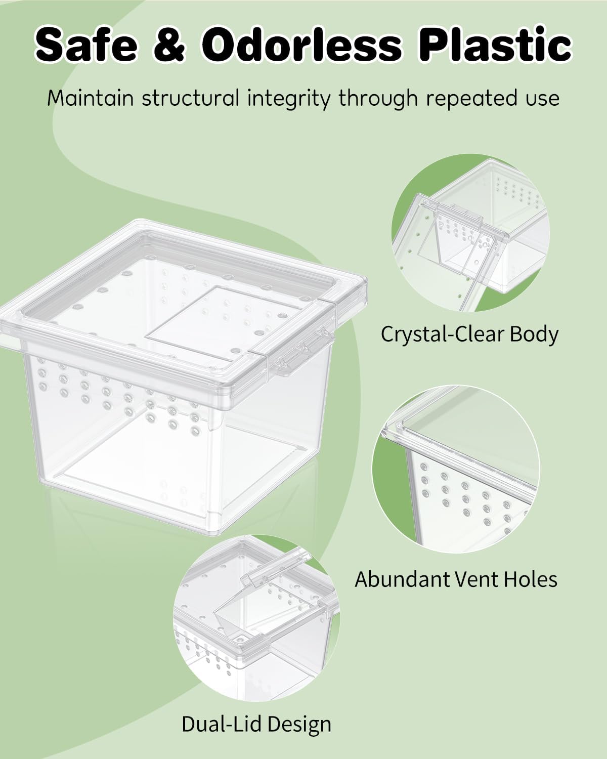 Pawfly 20 Pcs Mini Spider Terrarium Breeding Box, Transparent Plastic Jumping Spider Enclosure Cricket Keeper Tarantula Enclosure, Small Reptile Hatching Container for Scorpion Centipede Gecko Mantis