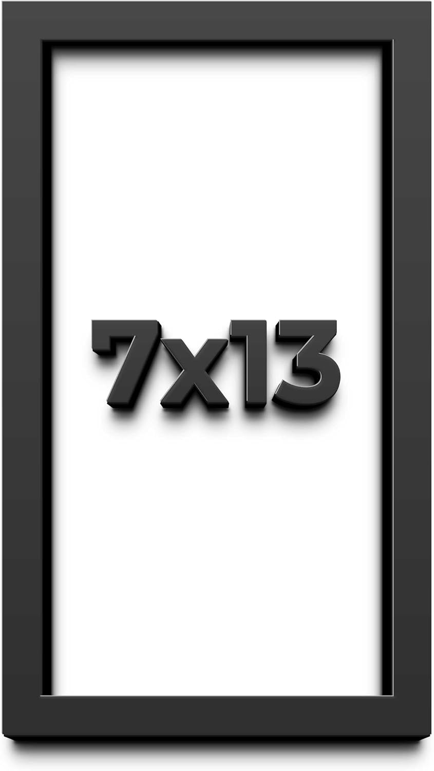 7x13 Shadow Box Frame Black | 1 Inch Deep Solid Wood Shadowbox Display Frame | UV Resistant Acrylic Plexiglass, Acid Free Backing, and Hanging Hardware | Dugan Picture Frame Style