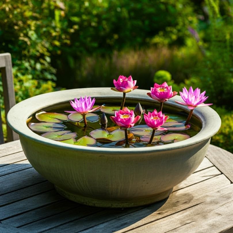 Bonsai Bowl Lily Pad Plant, Not Seeds, Healthy Rootstock of Water Lily Pad (1 Plant)