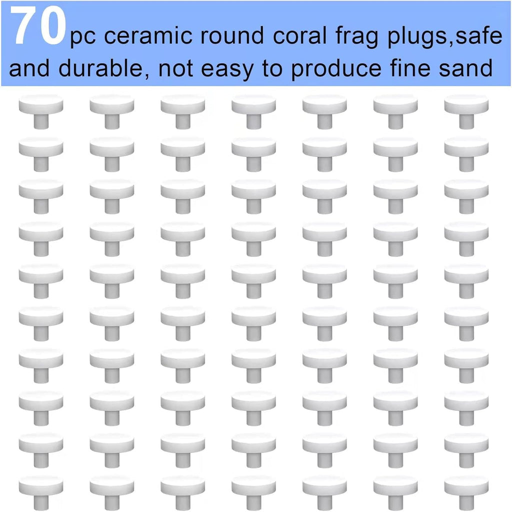 Ceramic White Coralline Coral frag Plugs Coral frag Base Round/Big Size Round/Hexagon (round24mm70pcs)