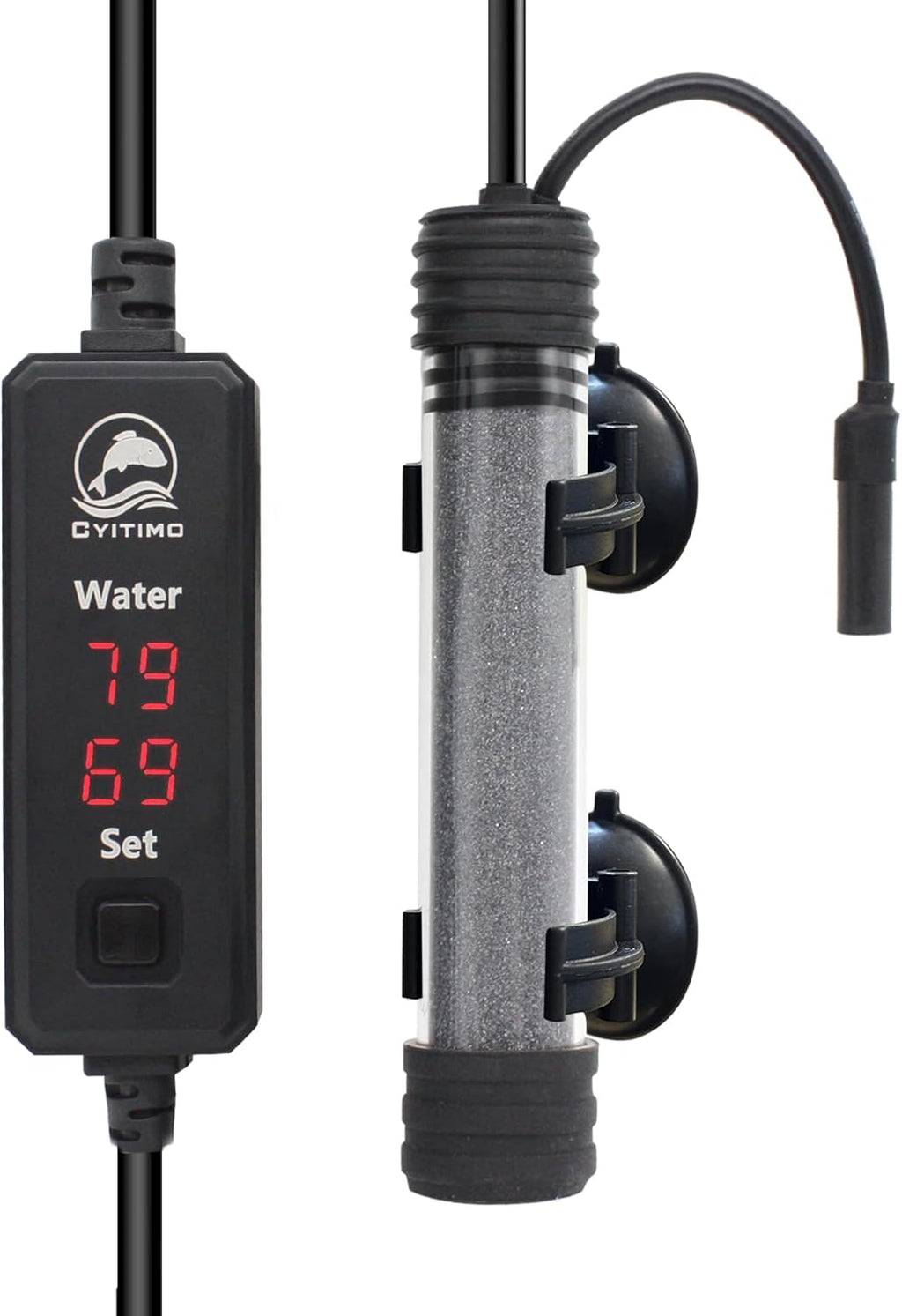Small Aquarium Heater 100W Submersible Fish Tank Heater for 10-25 Gallons, Dual LED Display Temperature Controller, Suitable for Saltwater and Freshwater, Mini Water Heater for Betta/Turtle Tank