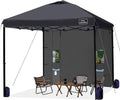 KAMPKEEPER 10x10 Easy Pop Up Canopy Tent with Sidewalls, Instant Outdoor Shade Shelter with Removable 10FT Sun Walls, Quick Setup Waterproof and UV-Resistant for Patio (Black, 1 sidewall)