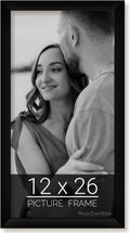 wallsthatspeak 12x26 Black Picture Frame for Puzzles Posters Photos or Artwork