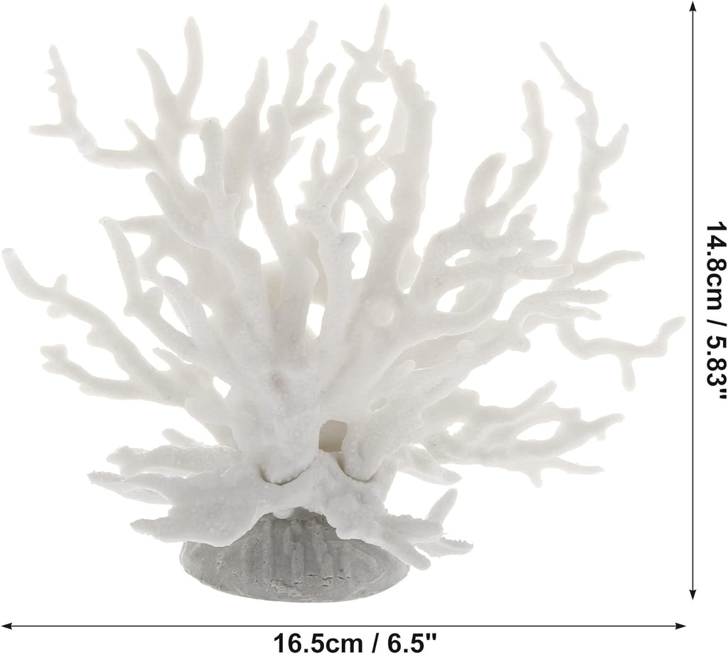 VOCOSTE Coral Reef Decor, Mini Faux Coral Decor for Aquarium Decorations, White,6.5"x5.83"