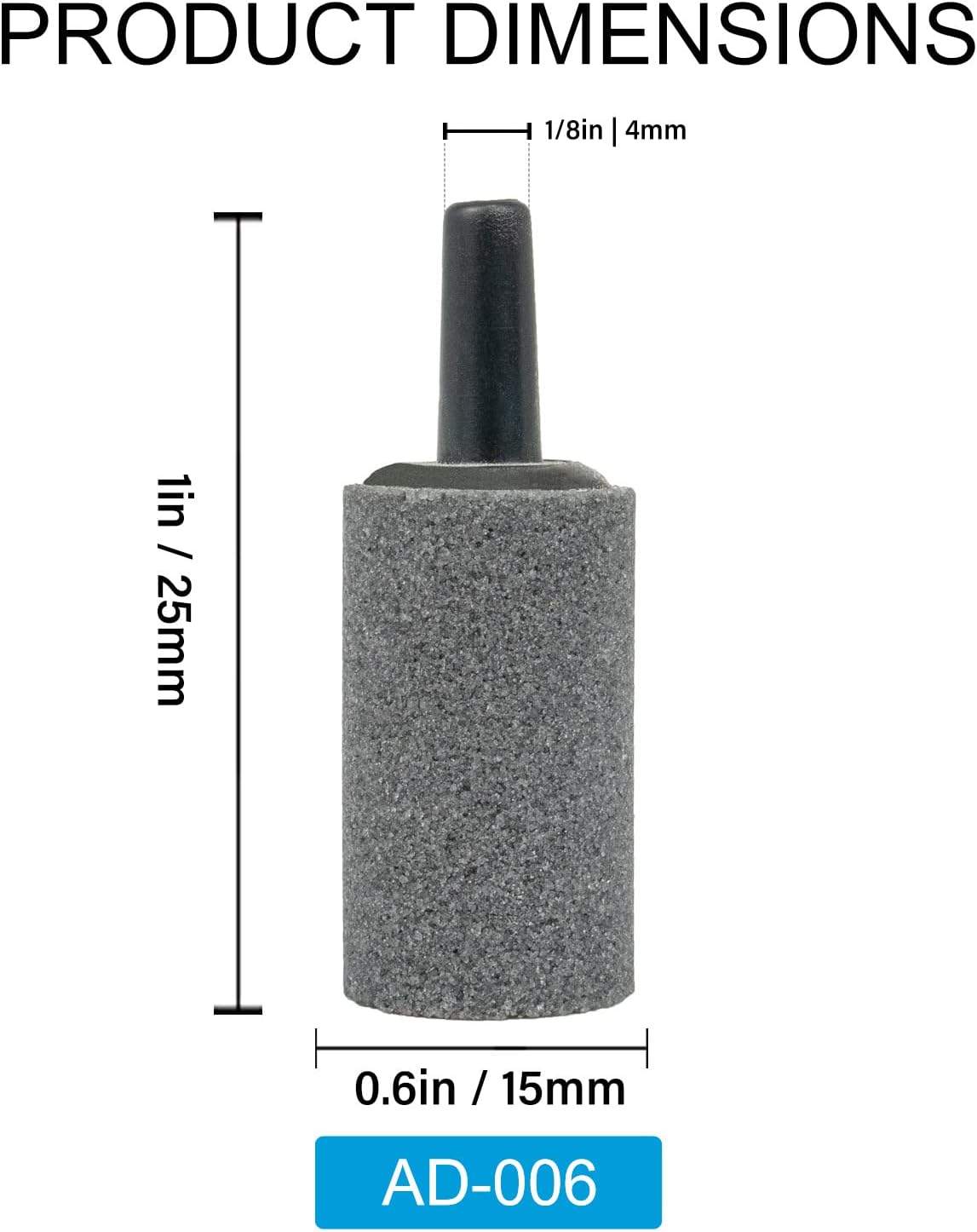 Air Stone Bubble Diffuser Ball - for Aquarium Air Pump and Fish Tanks, Gray, Pack of 10pcs