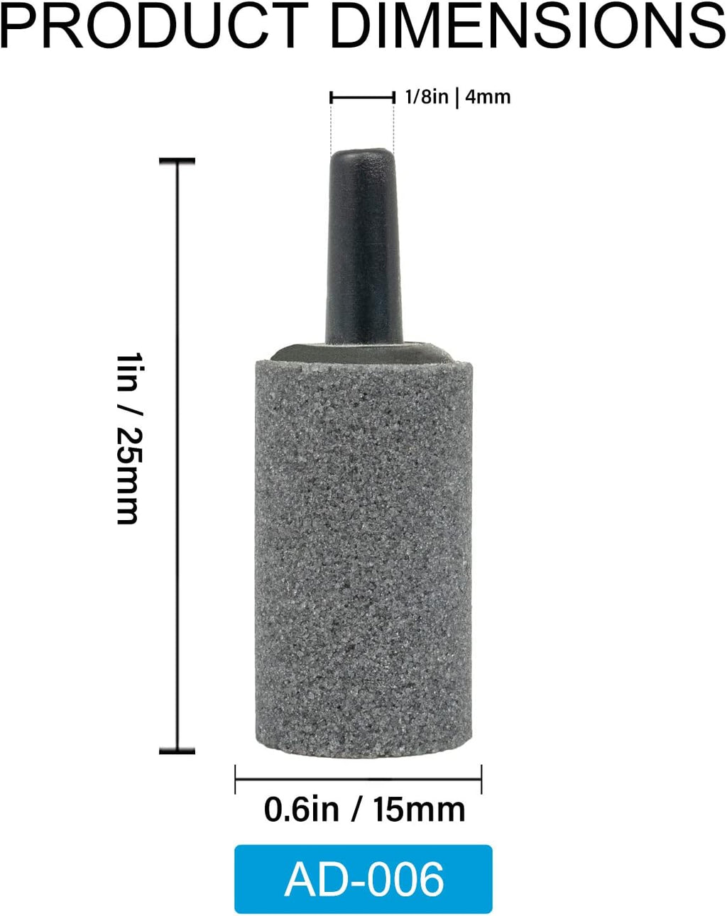 Air Stone Bubble Diffuser Ball - for Aquarium Air Pump and Fish Tanks, Gray, Pack of 10pcs
