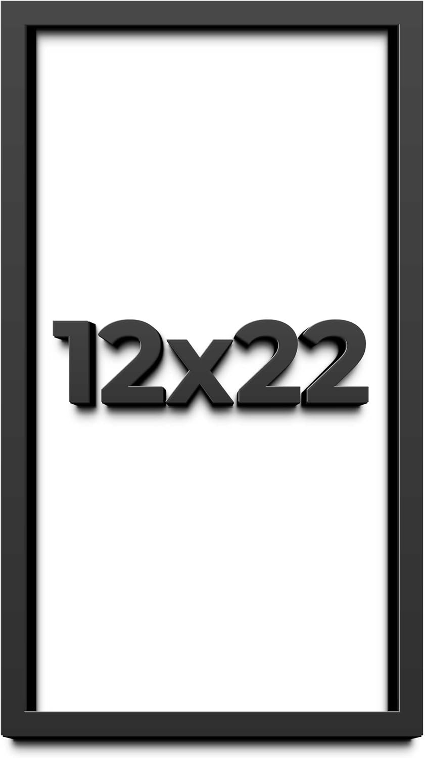 12x22 Shadow Box Frame Black | 1 Inch Deep Solid Wood Shadowbox Display Frame | UV Resistant Acrylic Plexiglass, Acid Free Backing, and Hanging Hardware | Dugan Picture Frame Style