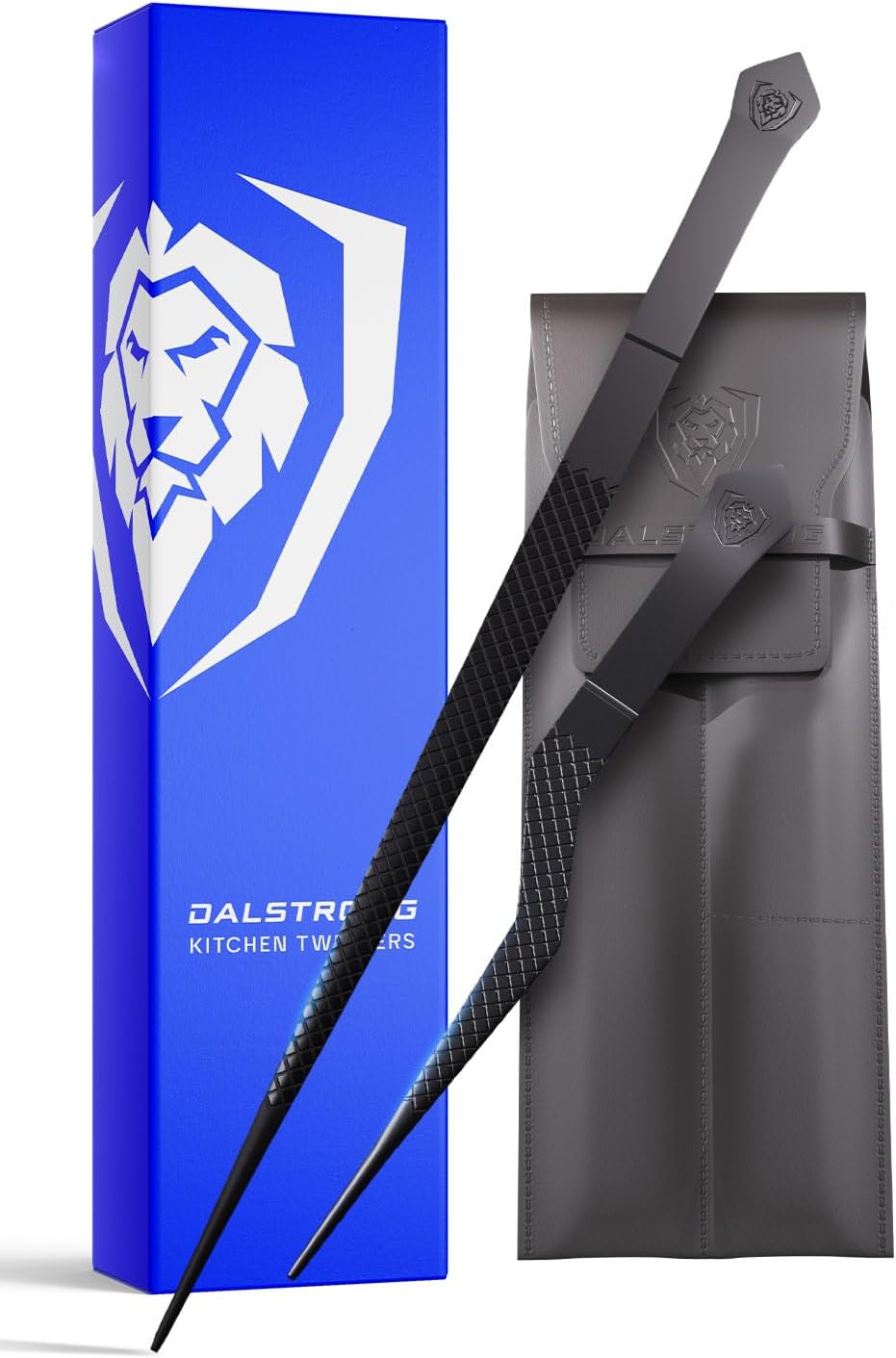 Dalstrong Professional Food Tweezers and Kitchen Tongs Set-2pc(6.5" & 10")-High-Precision, Black Titanium Coating, Multi-Use, 304 Stainless Steel-Gift Perfect for Culinary