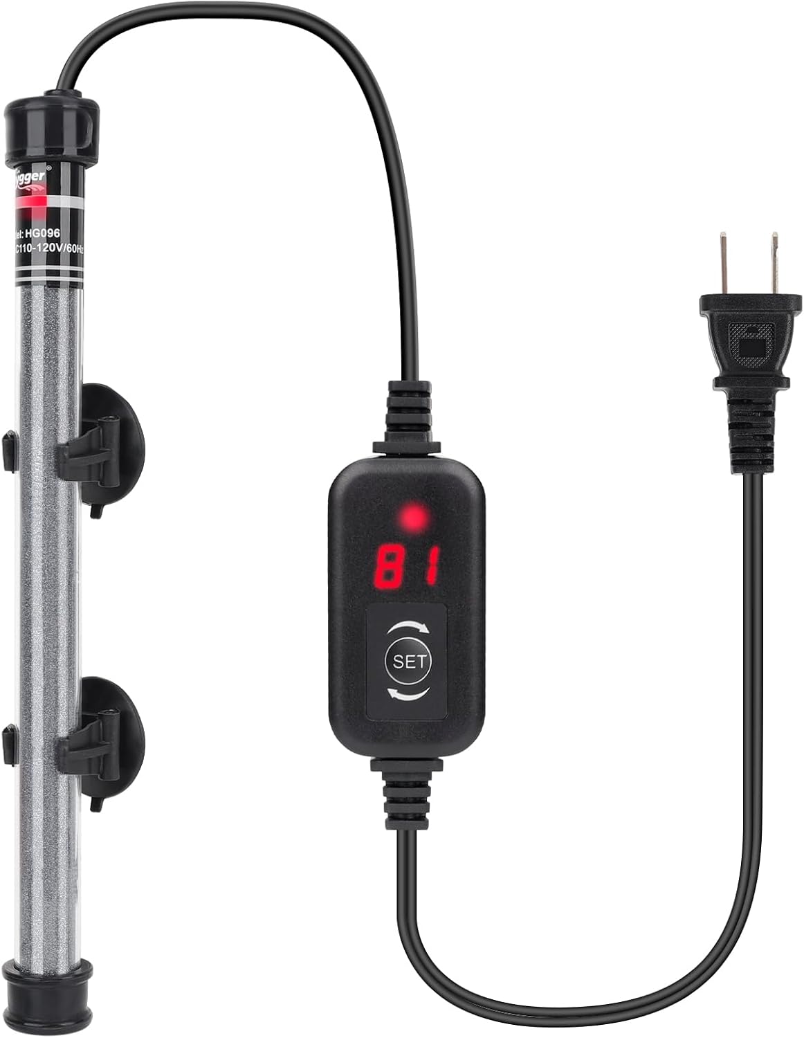 hygger Submersible Aquarium Heater, 100W 150W 200W 300W Adjustable Fish Tahk Heater with Temperature Controller, LED Display, Small Aquarium Betta Heater for up to 20/26/40/48 Gallons