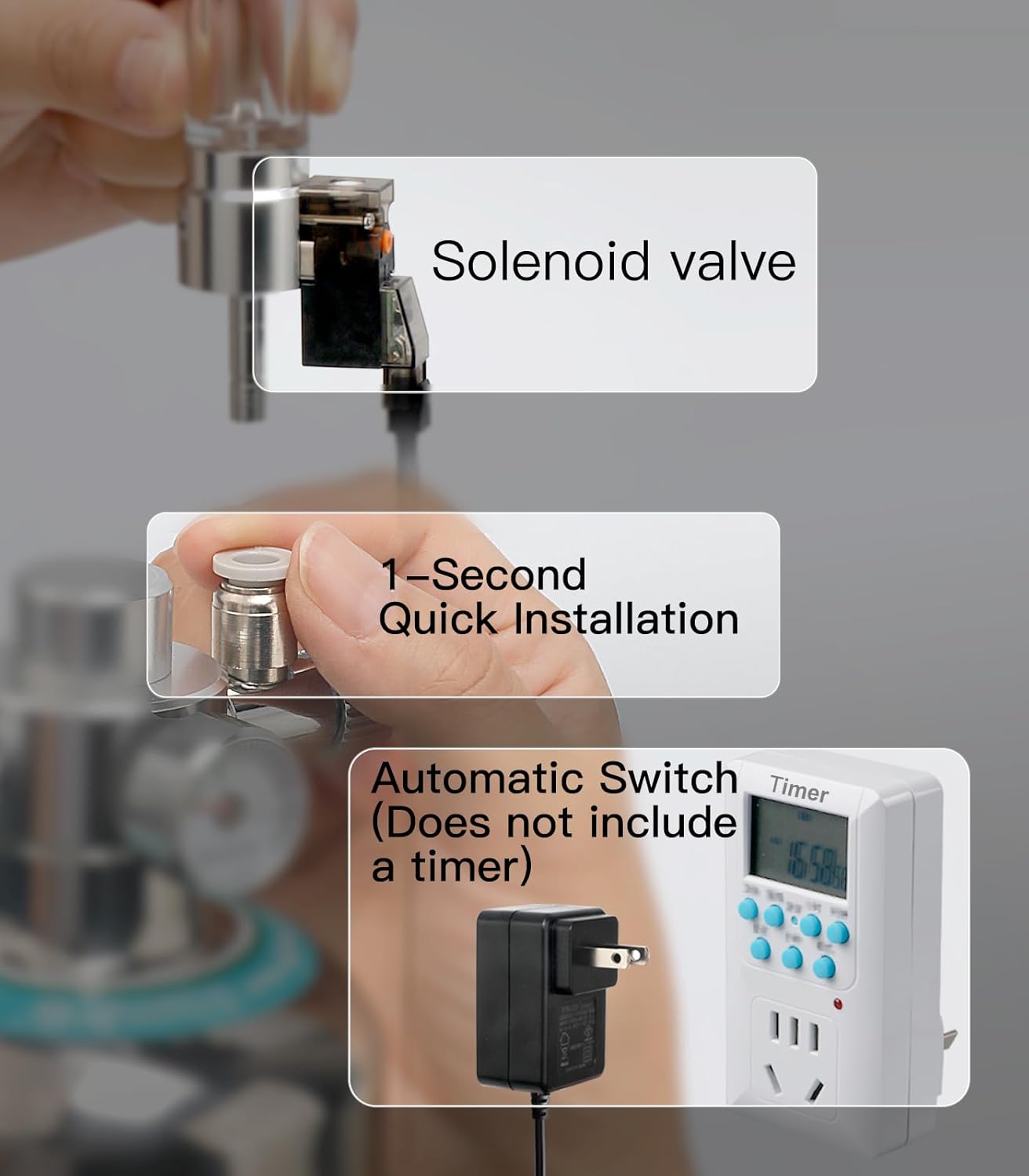 Aquarium CO2 Generator with Solenoid Valve for Aquarium Plants 1L G600mini