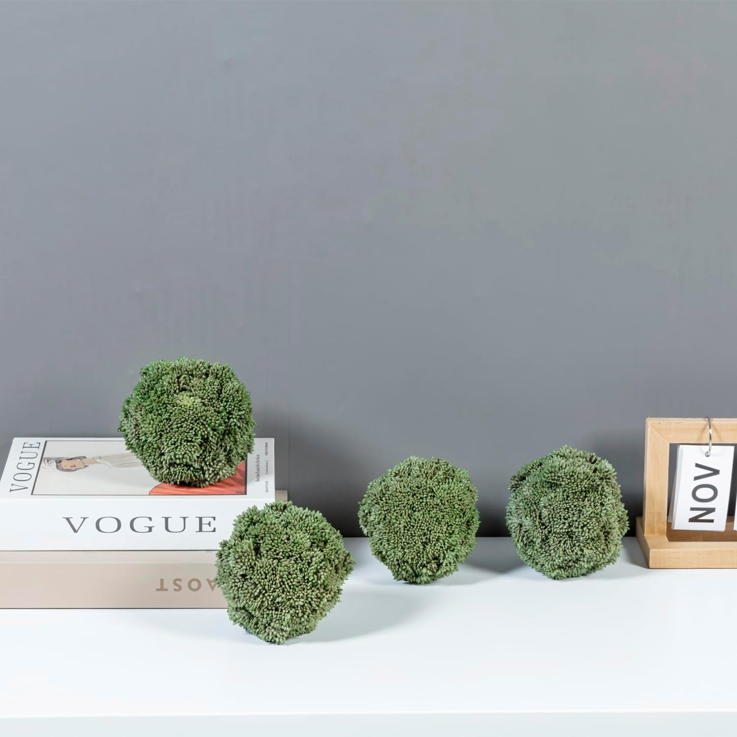 MyGift 3.5 Inch Decorative Boxwood Balls Topiary, Lifelike Artificial Foliage Greenery Faux Bowl Fillers, Set of 4