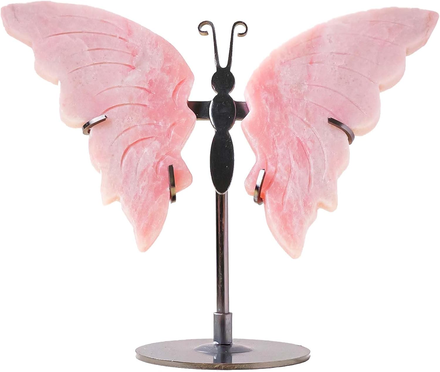 Apengshi Genuine Crystal Butterfly Ornament, Amethyst Agate Wings, Home Office Tabletop Home Decor (Pink Australian)