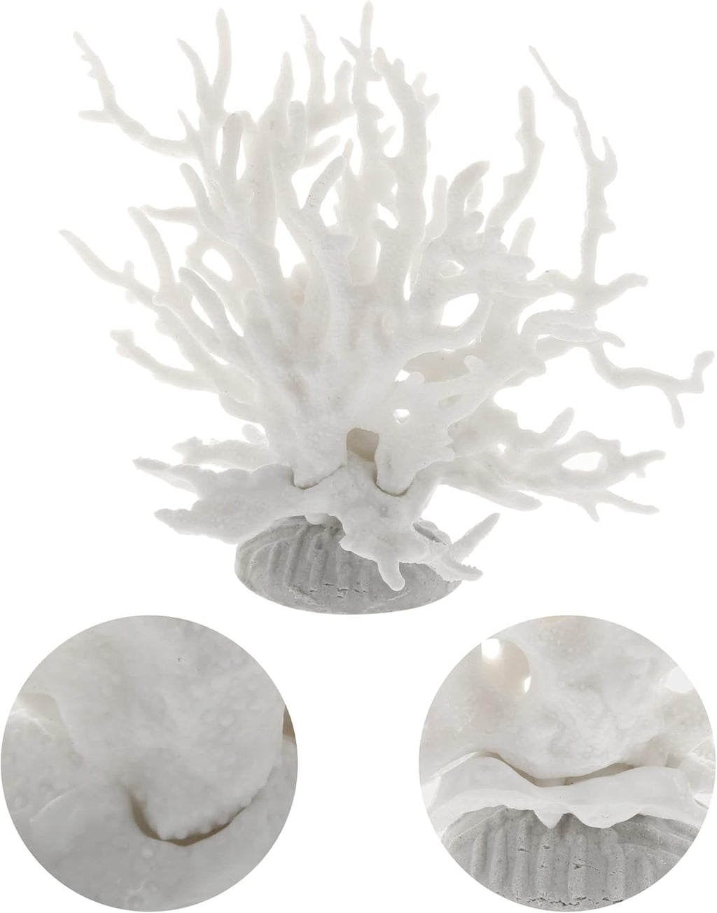 VOCOSTE Coral Reef Decor, Mini Faux Coral Decor for Aquarium Decorations, White,6.5"x5.83"