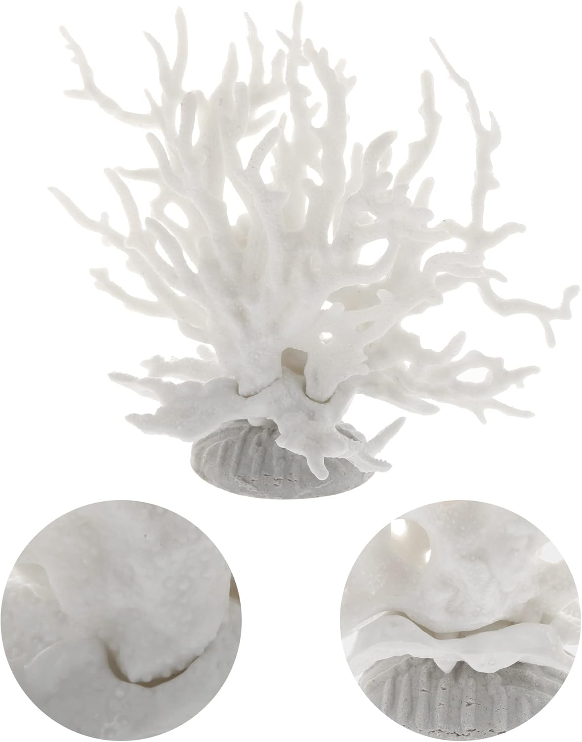 VOCOSTE Coral Reef Decor, Mini Faux Coral Decor for Aquarium Decorations, White,6.5"x5.83"