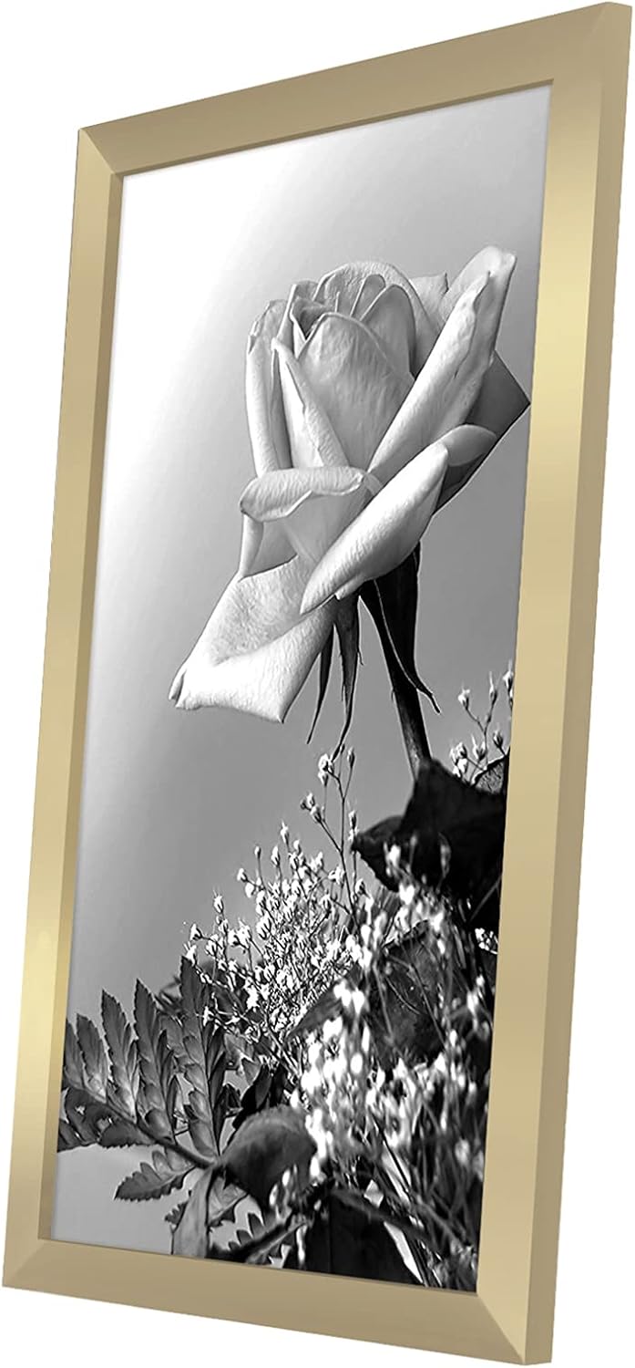 Americanflat 12x18 Poster Frame with Polished Plexiglass - Gold Picture Frame - Wide Photo Frames Made of Engineered Wood for Vertical or Horizontal Wall Display - Epic Collection - Gold