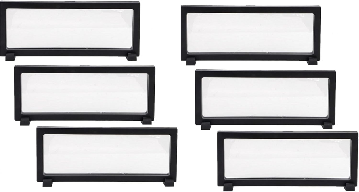 3D Floating Display Case, Black Coin Holder Display 4pcs, 3D Floating Display Case for Challenge Coins Jewelry Specimen, 9’’ × 3.5’’ × 0.75’’ 3D Floating Frame