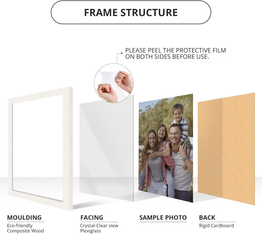 wallsthatspeak 17x24 White Picture Frame for Puzzles Posters Photos or Artwork