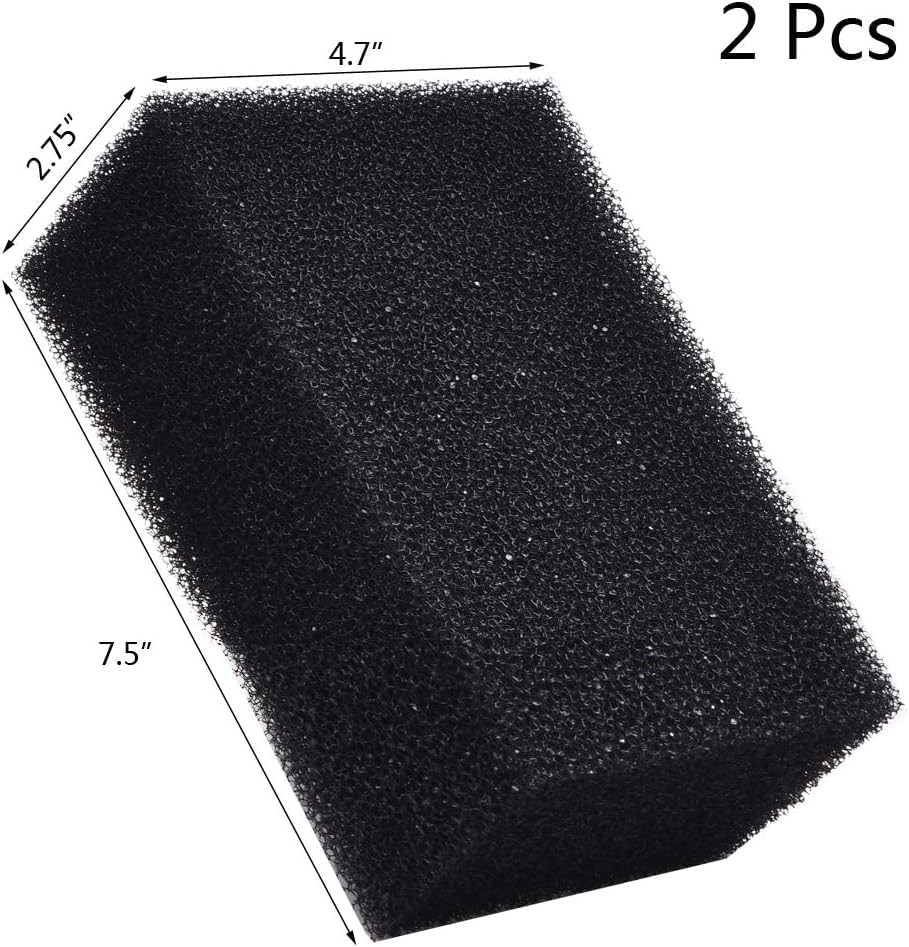 ALEGI Filter Foam Sponges, Bio Sponge Filter Media Pad, Cut-to-Size Foam for Aquarium Fish Tank (7.5" x 4.7" x 2.75" (2pcs))