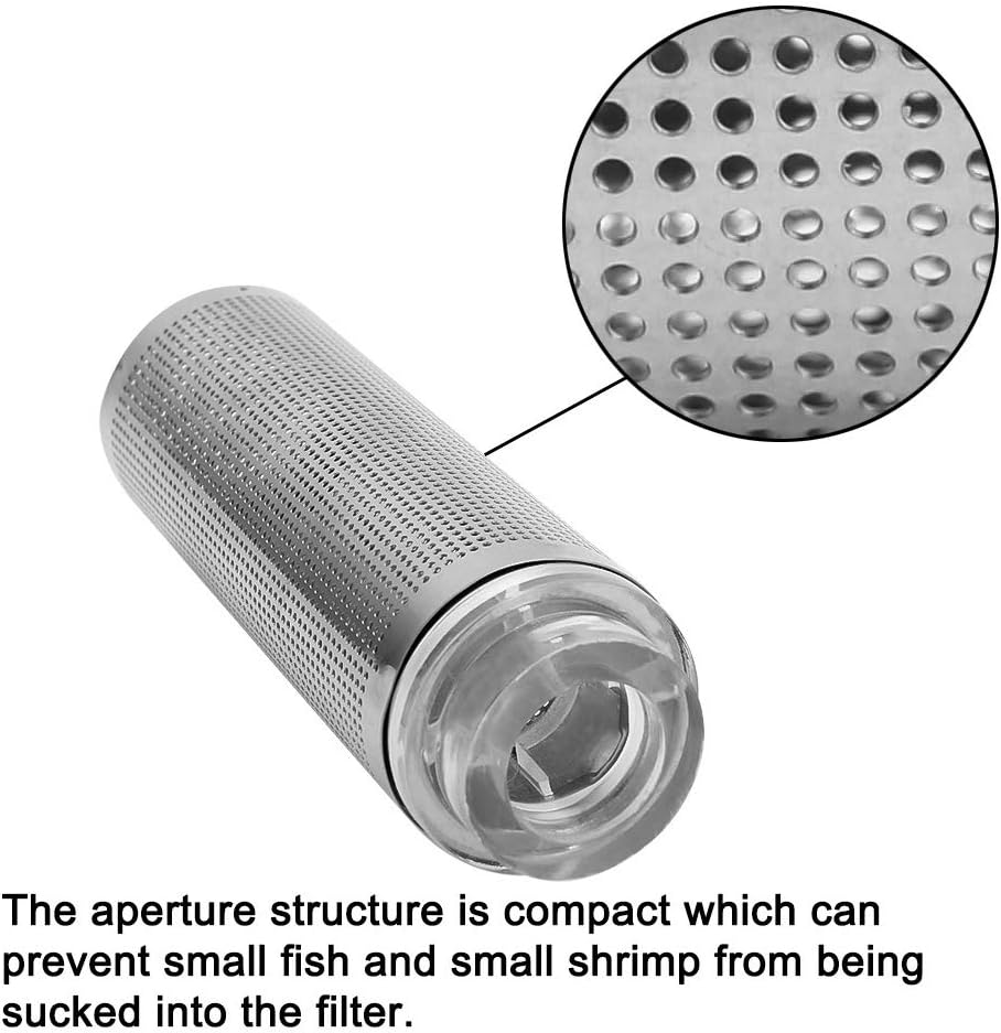 NACX Aquarium Fish/Shrimp Mesh Net Filter Guard，Fish Tank Intake Strainer Pre-Filter Cover Stainless Steel (16mm ID)