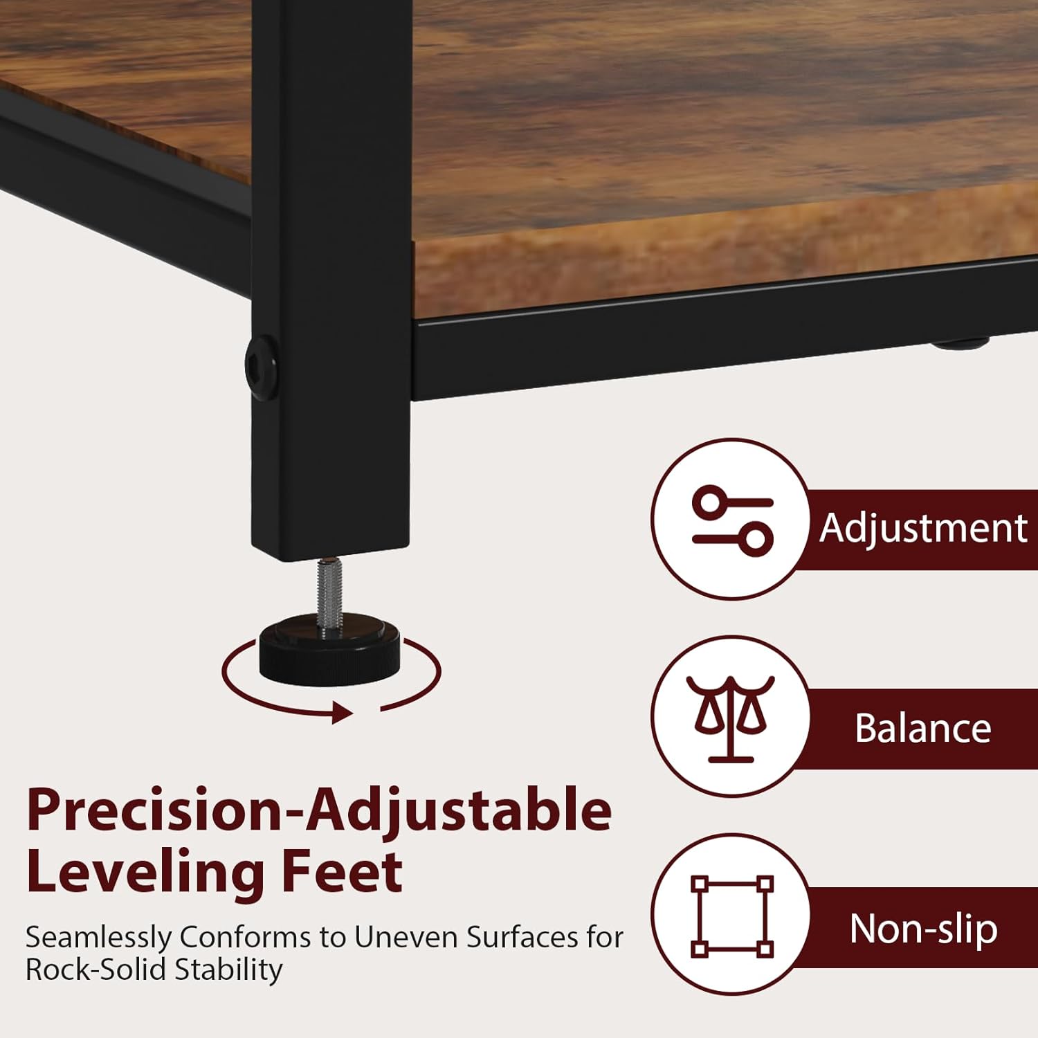 TFK 20-29-37Gallon Fish Tank Stand with Power Outlet, Heavy Duty Metal Aquarium Stand with Two Storage Drawers for Fish Tank Accessories Storage, Perfect for Turtle Tank, Reptile Terrarium, Brown