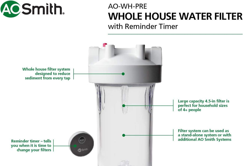 AO Smith Single-Stage Whole House Water Filter - Included Reminder Timer