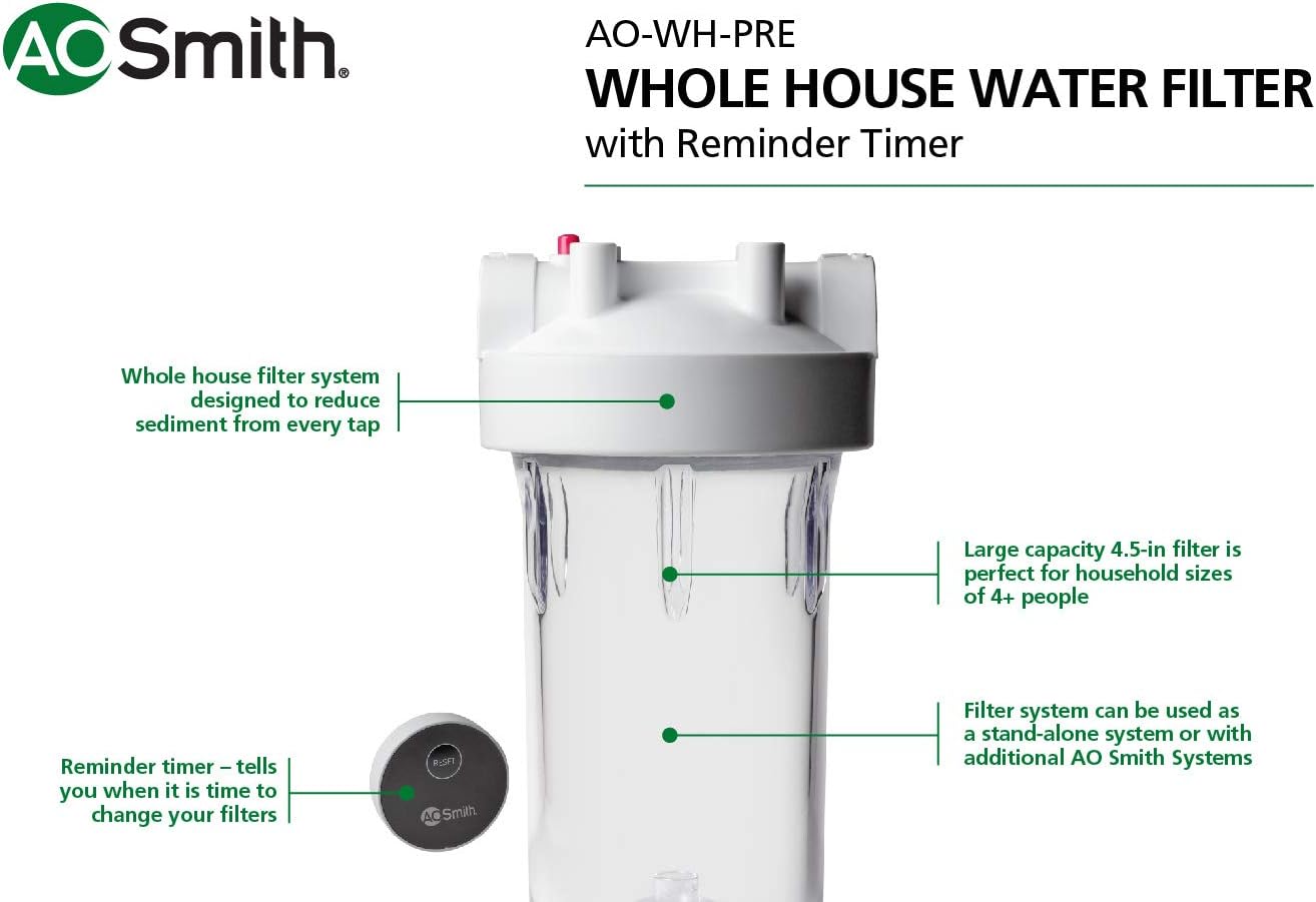 AO Smith Single-Stage Whole House Water Filter - Included Reminder Timer