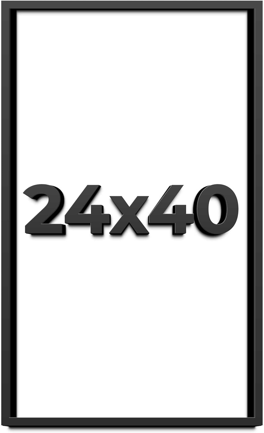 24x40 Shadow Box Black Solid Wood Display Frame | 1 Inch Deep | UV Resistant Acrylic Plexiglass, Acid Free Backing and Hanging Hardware | Dugan