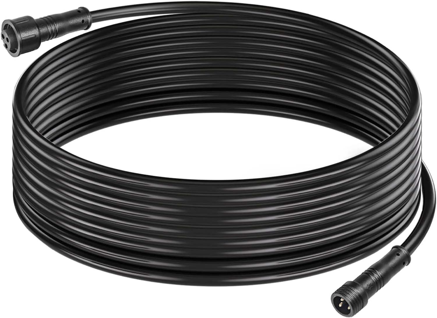 MAD OWL 3 Pin Waterproof LED Wire Connector, 22 AWG 236.2 inch/6M IP68 Male and Female Heads Extension Cable for Indoor and Outdoor LED Strip Light(1 Strip Black)