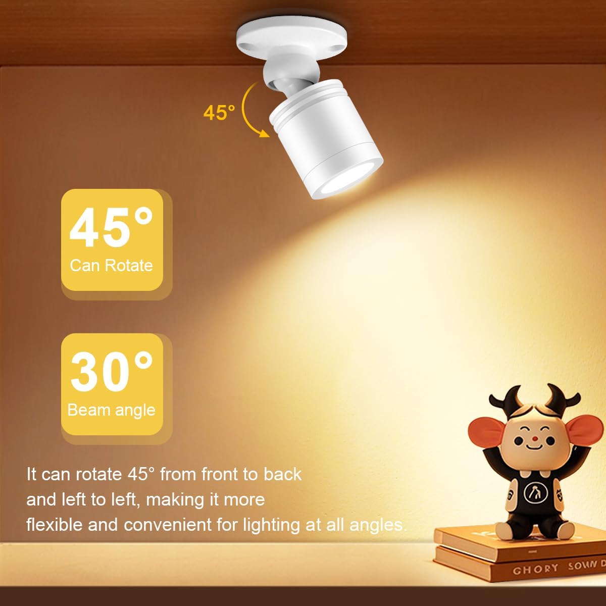 Cabinet Light LED Spotlights 6 Pack Dimmable Penetrative Touch-Sensitive Switch, Suitable for Wall Art, Plants, Jewelry Display Cases, and Collectible Showcases (Cool White 6500K)
