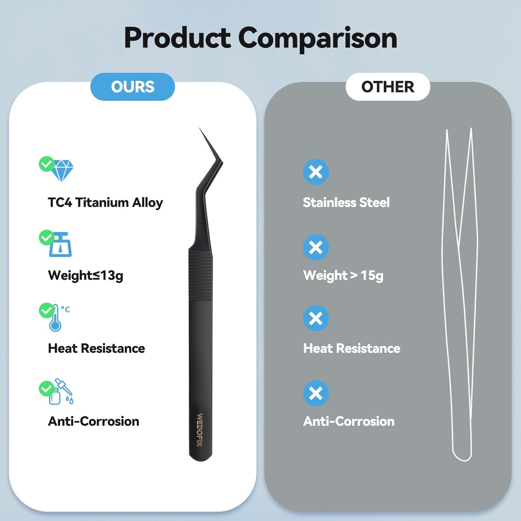 5.5'' Curved Tip Titanium Tweezers Non-slip Precision Tweezers Anti-static Anti-corrosive Tweezers for Soldering Jewelry Making Watch Repair Model Craft