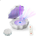 Ocean Wave Projector Light, Shell Night Light Built-in Bluetooth Speaker, Remote Control, White Noises for Home Decor/Relaxation/Party/Music/Gift (White)