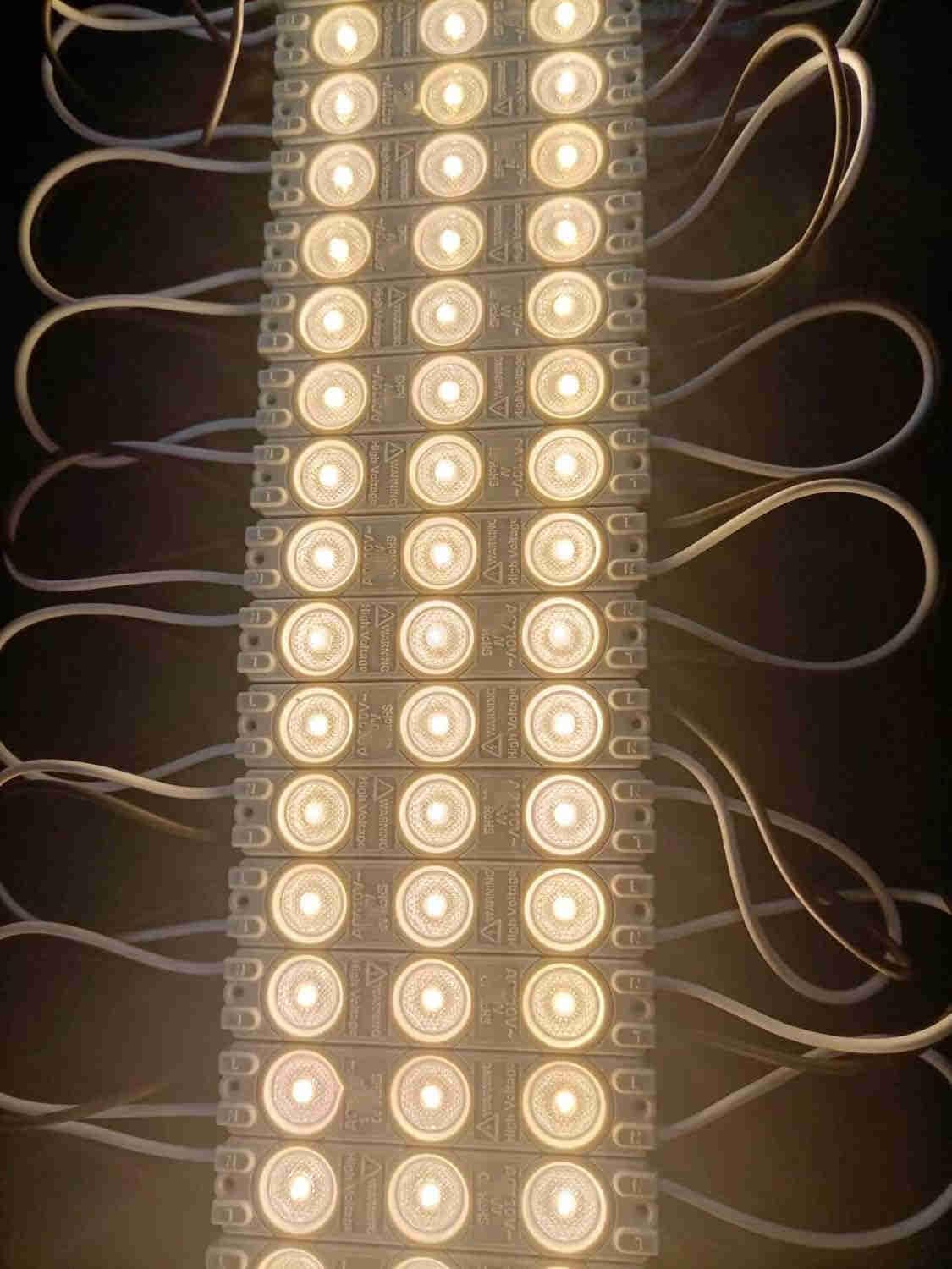 Q QINGCHEN 110V AC 3.0W Warm White LED Module Strip Light for Letter Sign Advertising Signs with Tape Adhesive Backside （80pcs Pack）