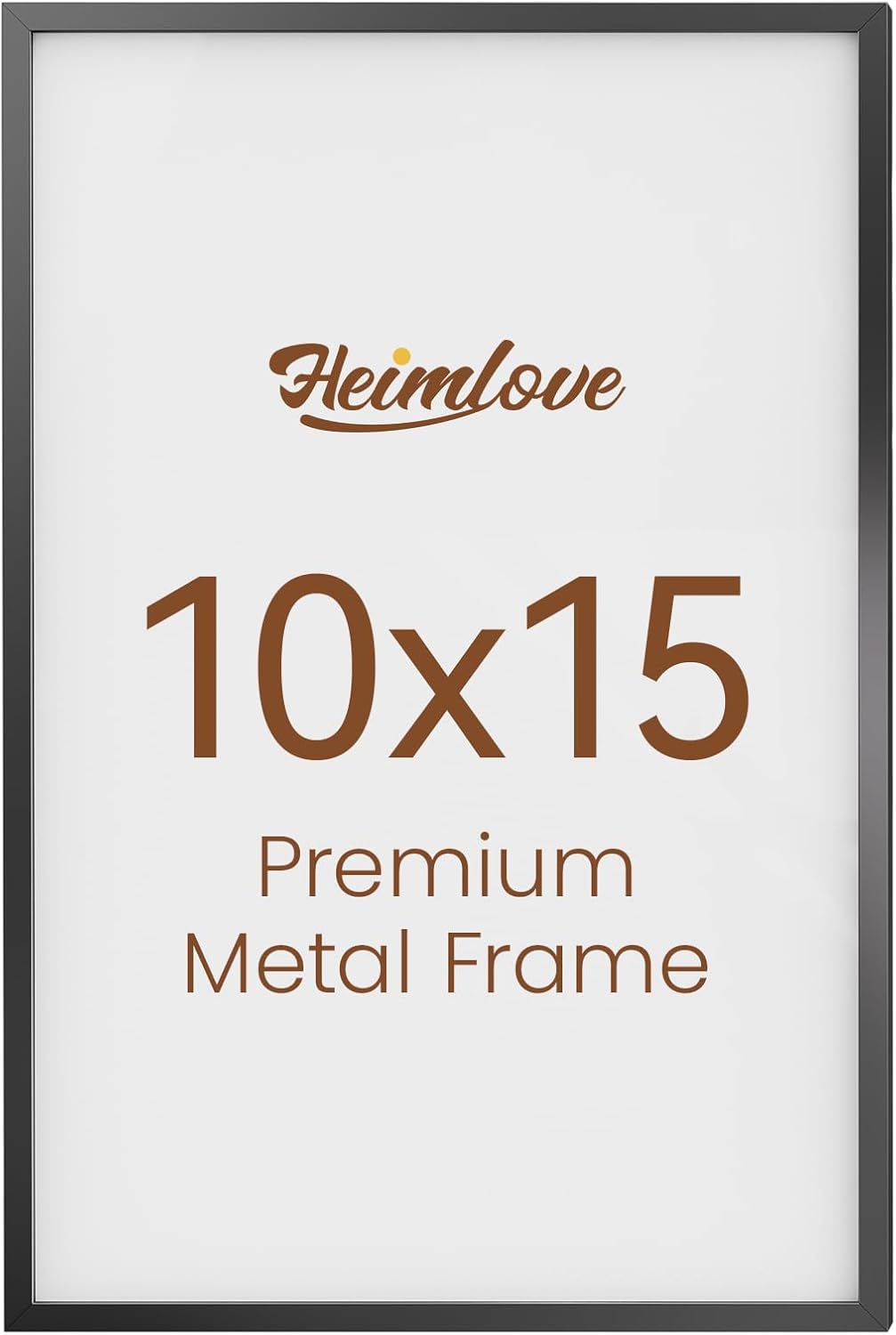 Heimlove 10x15 Metal Picture Frame,Black Aluminum Photo Frames-Real Tempered Glass,Wall Gallery Poster Puzzles Artwork frame Mounting Horizontally or Vertically Decor for Wall-1Pack
