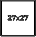 27x27 Shadow Box Frame Black | 1 Inch Deep Solid Wood Shadowbox Display Frame | UV Resistant Acrylic Plexiglass, Acid Free Backing, and Hanging Hardware | Dugan Picture Frame Style