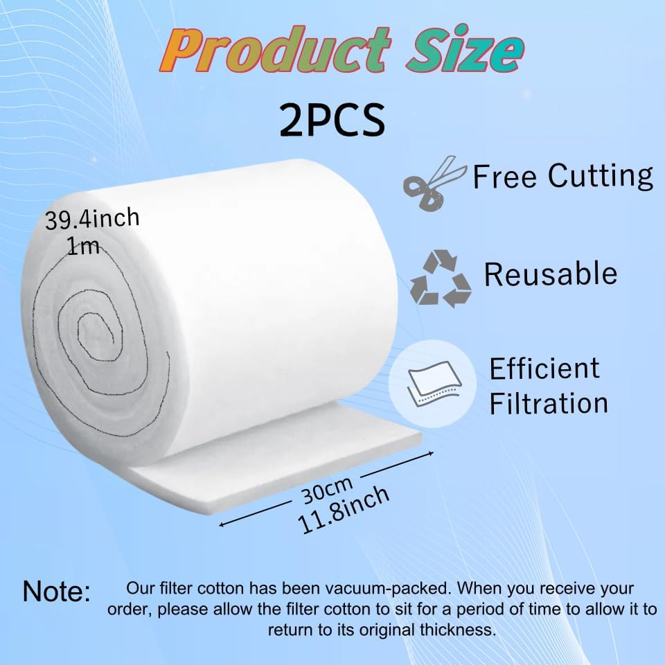 Aquarium Filter Pad 39.4 x 11.8in Aquarium Filter Media for Crystal Clear Water Fish Tank Ponds Garden Saltwater Fershwater Plant Trutle