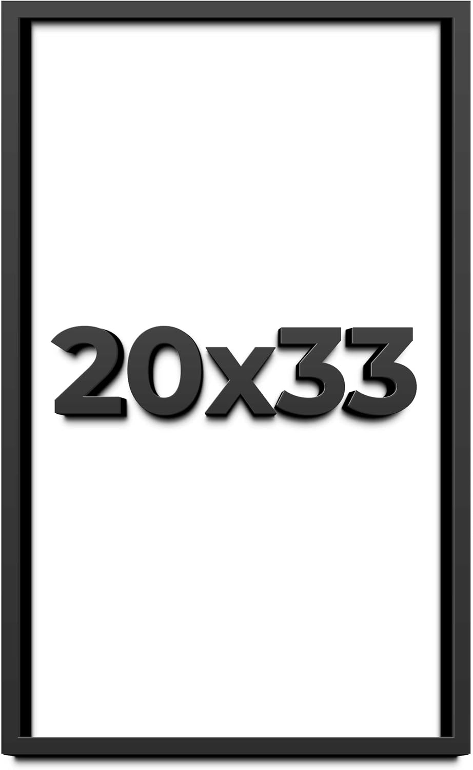 20x33 Shadow Box Frame Black | 1 Inch Deep Solid Wood Shadowbox Display Frame | UV Resistant Acrylic Plexiglass, Acid Free Backing, and Hanging Hardware | Dugan Picture Frame Style