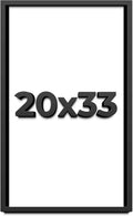 20x33 Shadow Box Frame Black | 1 Inch Deep Solid Wood Shadowbox Display Frame | UV Resistant Acrylic Plexiglass, Acid Free Backing, and Hanging Hardware | Dugan Picture Frame Style