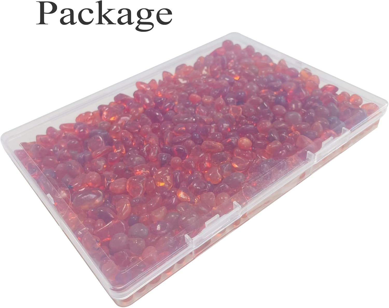 Glass Stones, 0.85LB/385g Red Orange Glass Rocks for Vase, Aquarium Pebbles for Fish Tank, Sea Glass Rocks for Vase Filler Craft