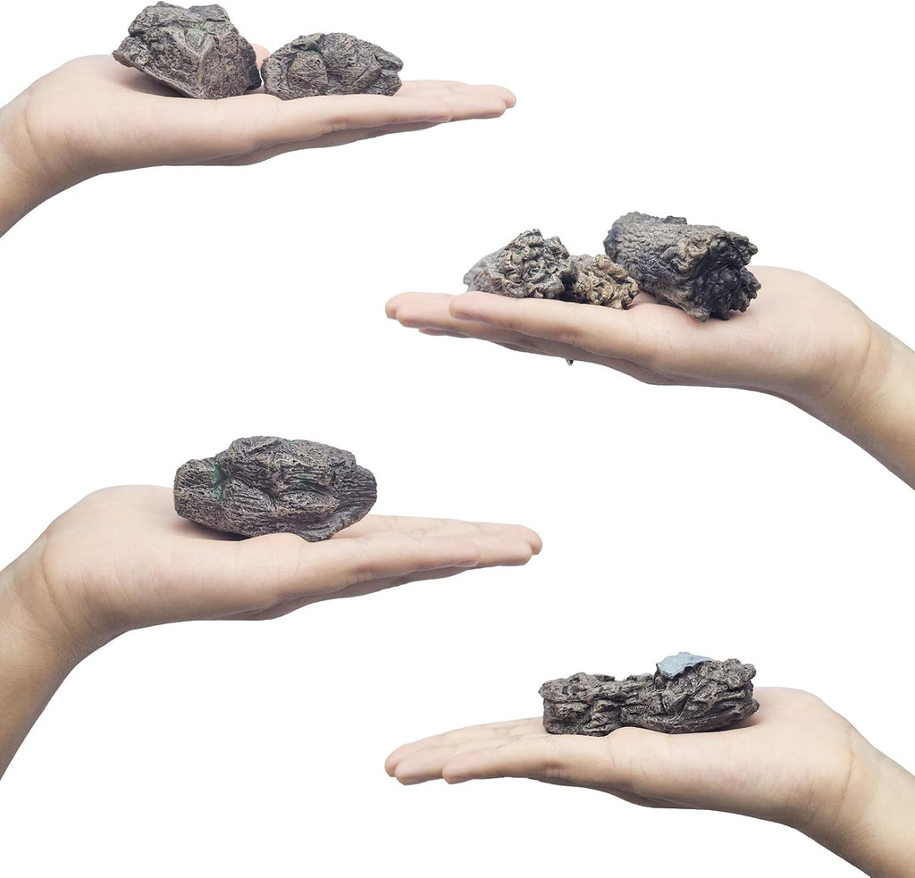 EOIVSH 7pcs Diorama Supplies Fake Rocks, Artificial Garden Figurines Tree Stump, Scene Accessories Stone Stumps Statue Ornaments for Micro Train Railway Sand Table Landscape