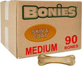 Bonies Skin and Coat Treats for Dogs, Promote Silky Coat and Healthy Skin, Healthy Teeth and Fresh Breath, Low Calories, Chicken Flavor, Medium, 90 Bones