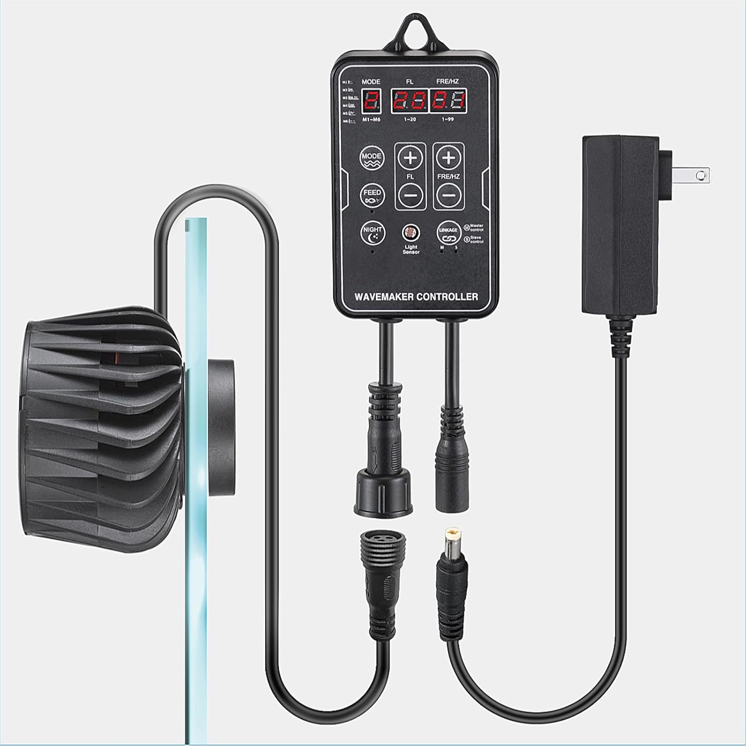 Carefree Fish Aquarium DC24V Magnetic Wave Maker 3600Gph 20W with Digital Led Display Controller Quiet and Powerful Powerhead Variable Frequency Circulation Pump for Freshwater and Saltwater