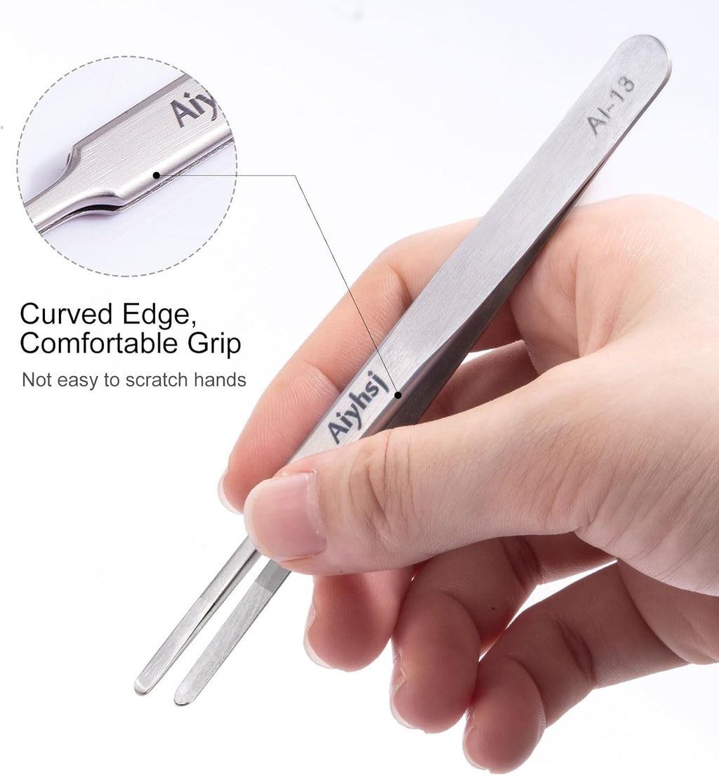 3PCS Precision Tweezers Set, Upgraded High-end Stainless Steel of Tweezer for Craft, Electronics, Soldering, Model, Laboratory Work, Jewelry-Making