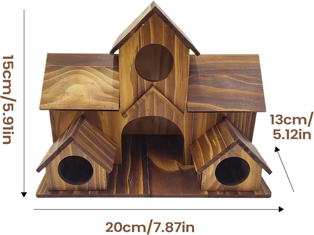 Wooden Bird Houses - Large Rustic Wood Pet Cottage, Garden Birdhouse with Nesting Box Design, Bird Shelter, Outdoor Decor with Sturdy Construction, Safe Haven for Birds in Yard, Lawn, Porch, and Patio