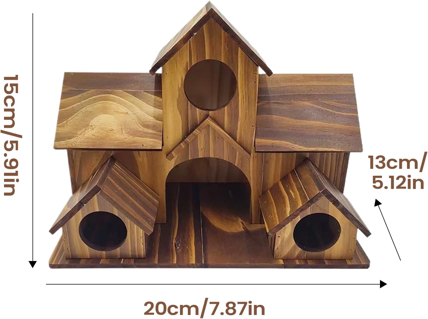 Wooden Bird Houses - Large Rustic Wood Pet Cottage, Garden Birdhouse with Nesting Box Design, Bird Shelter, Outdoor Decor with Sturdy Construction, Safe Haven for Birds in Yard, Lawn, Porch, and Patio